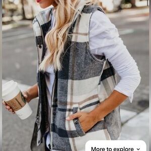 Thread & Supply Plaid Vest in Brown and Cream